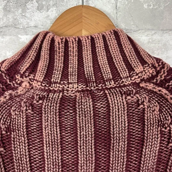 Free People Sweetheart Sweater Size XS Mockneck Balloon Sleeve Chunky Cotton - Picture 10 of 11